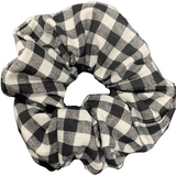 Black and White Gingham Scrunchie