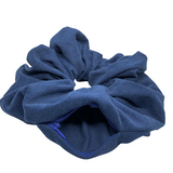 Blue Corduroy Oversized Zipper Scrunchie