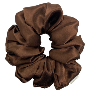 Brown Satin Oversized Scrunchie