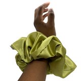 Light Olive Satin Oversized Scrunchie