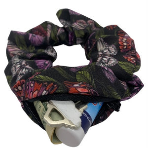 Dark Butterflies Zipper Scrunchie