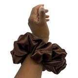 Brown Satin Oversized Scrunchie