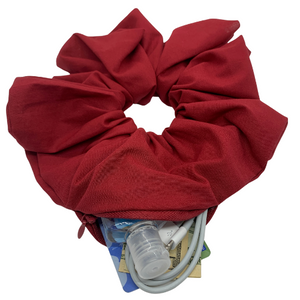 Red Oversized Zipper Scrunchie