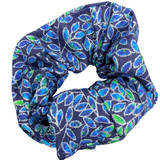 Blue Metallic Vines Scrunchie