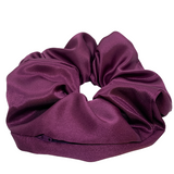 Plum Satin Oversized Zipper Scrunchie