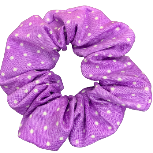 Purple Polka Dots Scrunchie