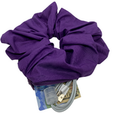 Purple Oversized Zipper Scrunchie