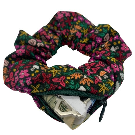 Birds in Floral Zipper Scrunchie