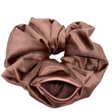 Rose Gold Velvet Oversized Zipper Scrunchie