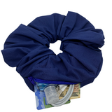 Blue Oversized Zipper Scrunchie