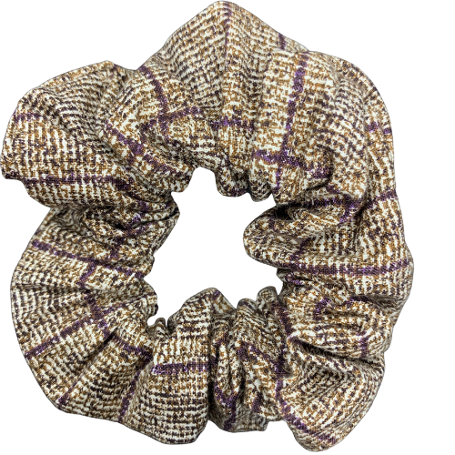 Speckled Brown Plaid Scrunchie