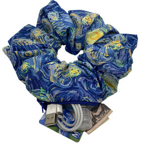 Starry Night Oversized Zipper Scrunchie