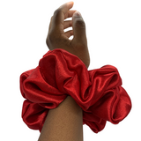 Deep Red Satin Oversized Scrunchie