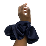 Midnight Satin Oversized Scrunchie