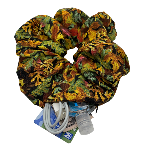 Maple Leaves Oversized Zipper Scrunchie