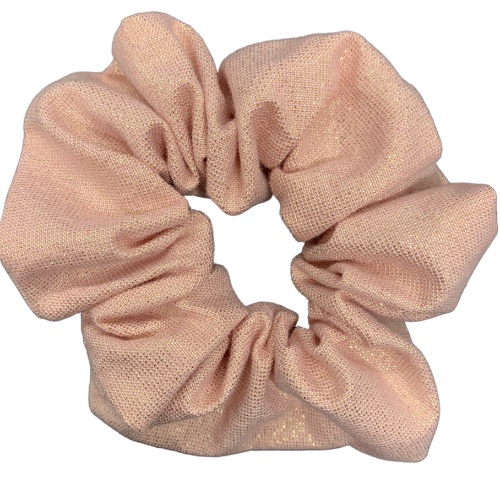 Pink with Gold Metallic Scrunchie