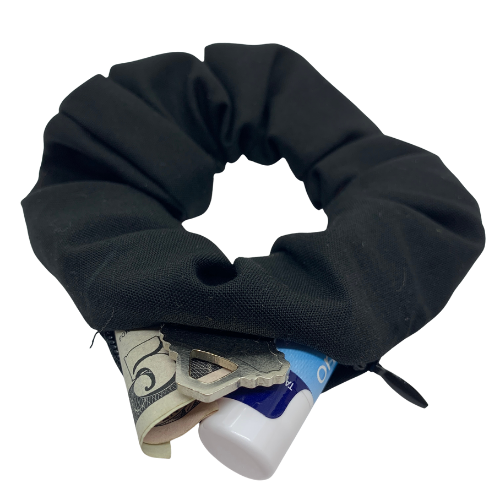 Black Zipper Scrunchie