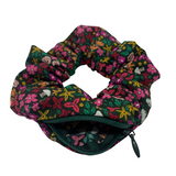 Birds in Floral Zipper Scrunchie