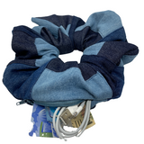 Patchwork Denim Oversized Zipper Scrunchie