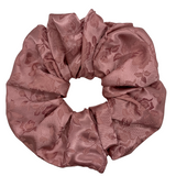 Mauve Floral Satin Oversized Zipper Scrunchie