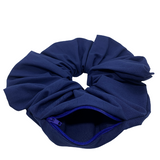 Blue Oversized Zipper Scrunchie