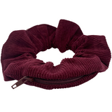 Berry Corduroy Zipper Scrunchie