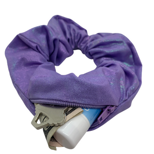 Purple Holographic Zipper Scrunchie