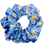 Blue Yellow Floral Scrunchie