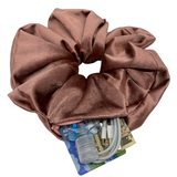 Rose Gold Velvet Oversized Zipper Scrunchie