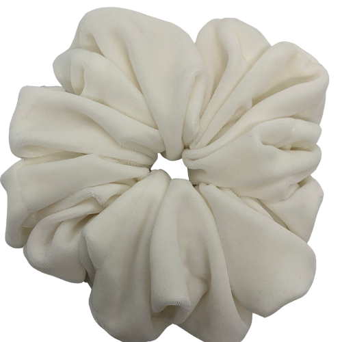 Cream Thin Velvet Scrunchie