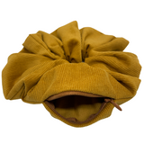 Gold Corduroy Oversized Zipper Scrunchie