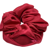 Fuschia Satin Oversized Zipper Scrunchie