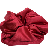 Fuschia Satin Oversized Zipper Scrunchie