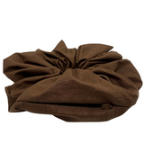 Brown Oversized Zipper Scrunchie