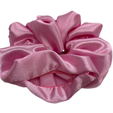 Pink Satin Oversized Zipper Scrunchie