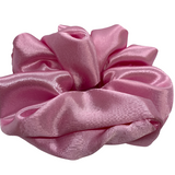 Pink Satin Oversized Zipper Scrunchie