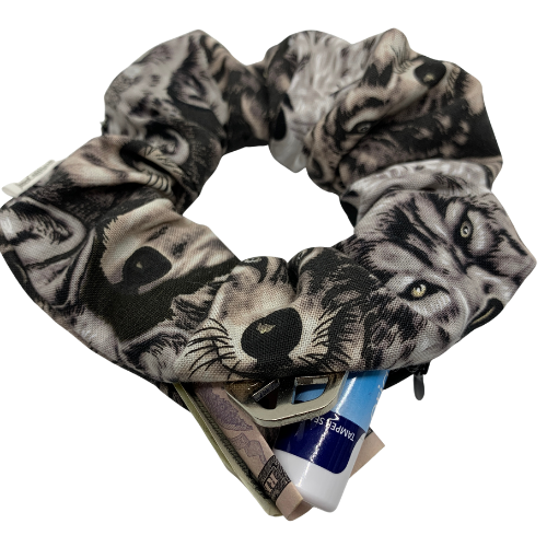 Wolves Zipper Scrunchie