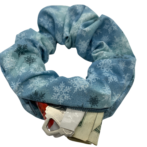 Snowflakes Zipper Scrunchie