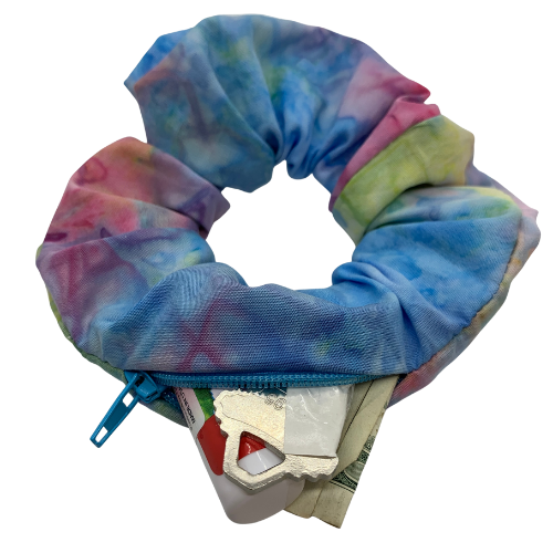 Tie Dye Zipper Scrunchie