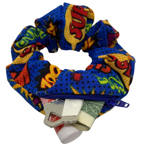 Superhero Zipper Scrunchie