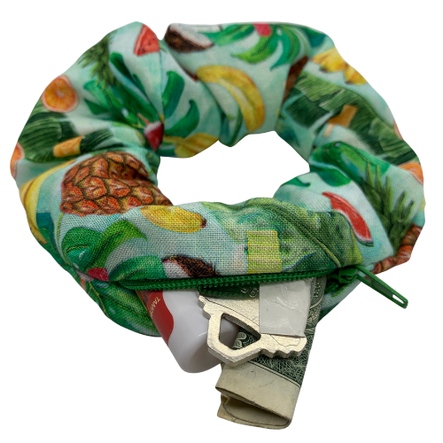 Tropical Fruit Zipper Scrunchie