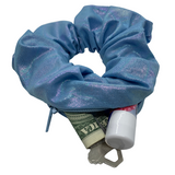 Blue Holographic Zipper Scrunchie