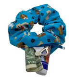 Dogs and Bones Zipper Scrunchie