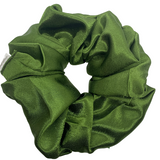 Dark Olive Satin Oversized Zipper Scrunchie