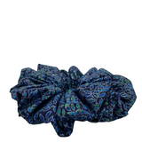 Blue Metallic Vines Oversized Scrunchies