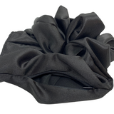 Black Satin Oversized Zipper Scrunchie