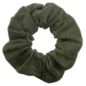 Green Corduroy Scrunchie