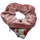 Pink Velvet Zipper Scrunchie