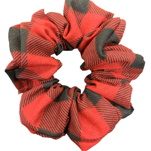 Red Plaid Scrunchie