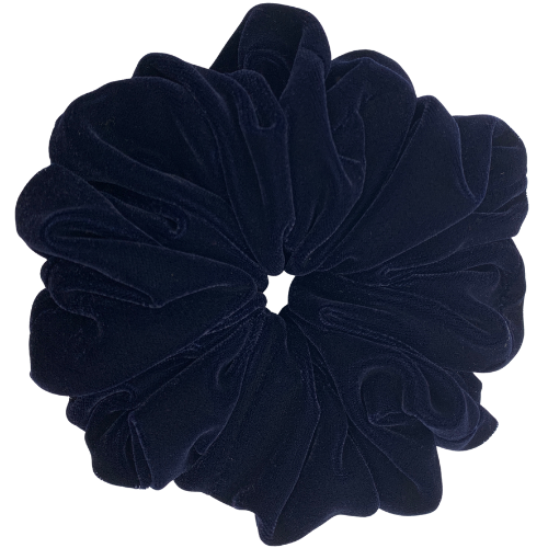 Blue Thin Velvet Scrunchie